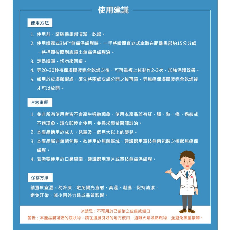 【3M】無痛保膚膜 透氣防水 3M保膚膜 持續保護皮膚長達72小時 抗水洗