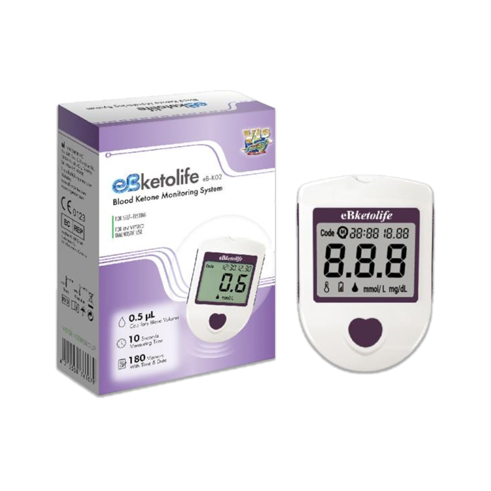 【eBmonitor醫必】eBketolife血酮機套組 1組/盒(附試紙+採血針x10) 血酮機 試紙