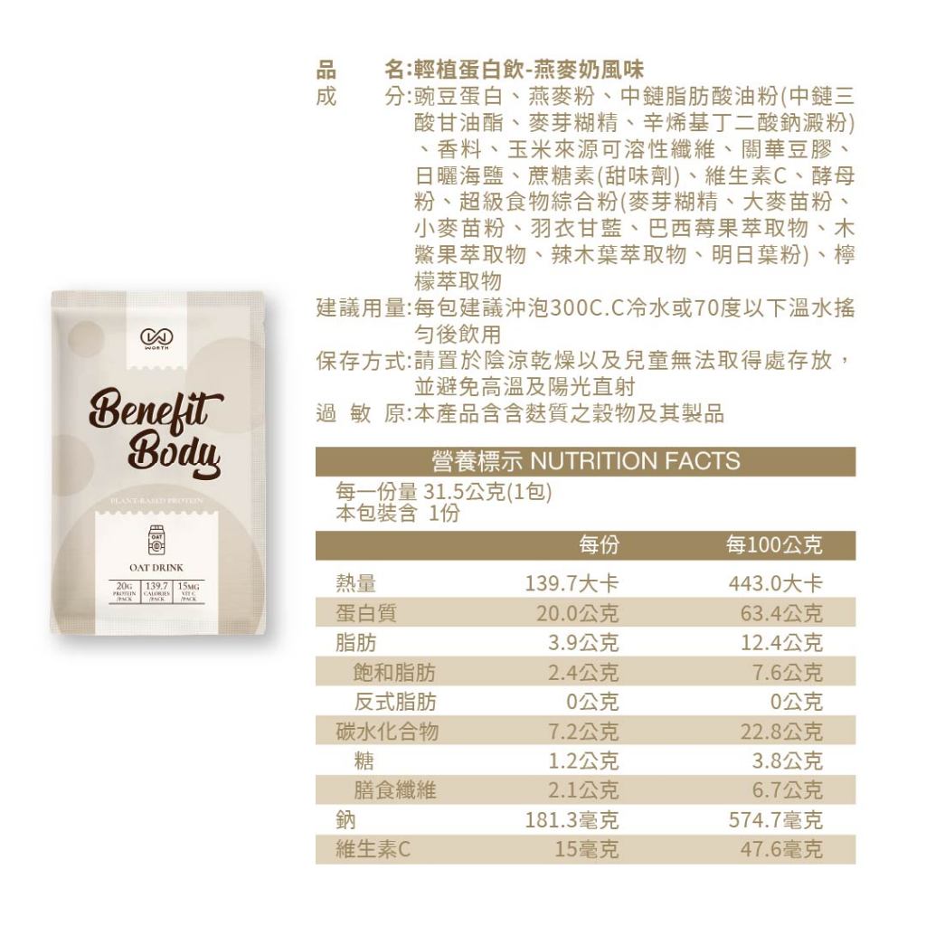 【沃爾司】Benefit Body 蛋白飲系列 單包零售 輕植蛋白 激能蛋白 豌豆 乳清蛋白 運動日常補給 商品介紹圖 12
