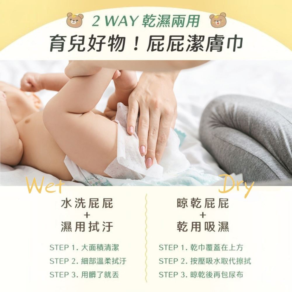 【妙妙熊】平紋棉柔巾 家用盒裝/抽取式/隨身包 三種款式 觸感輕柔 不掉棉絮 透氣佳 乾濕兩用 嬰幼兒潔膚巾 商品介紹圖 3