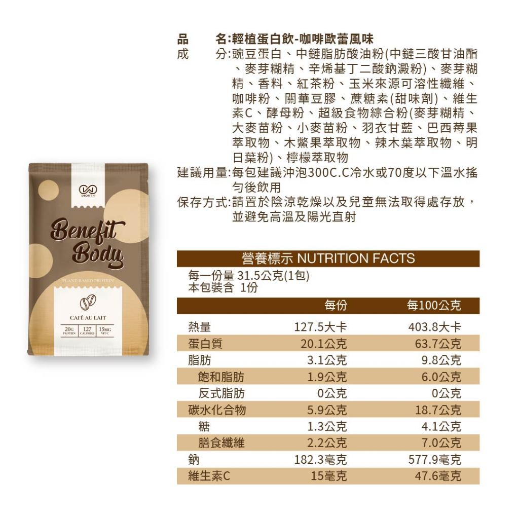 【沃爾司】Benefit Body 蛋白飲系列 單包零售 輕植蛋白 激能蛋白 豌豆 乳清蛋白 運動日常補給