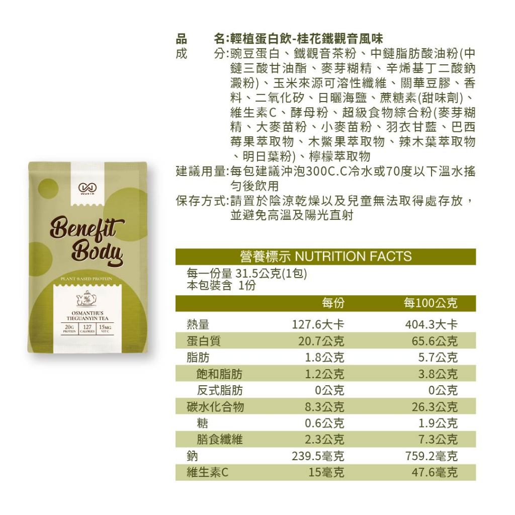 【沃爾司】Benefit Body 蛋白飲系列 單包零售 輕植蛋白 激能蛋白 豌豆 乳清蛋白 運動日常補給 商品介紹圖 20