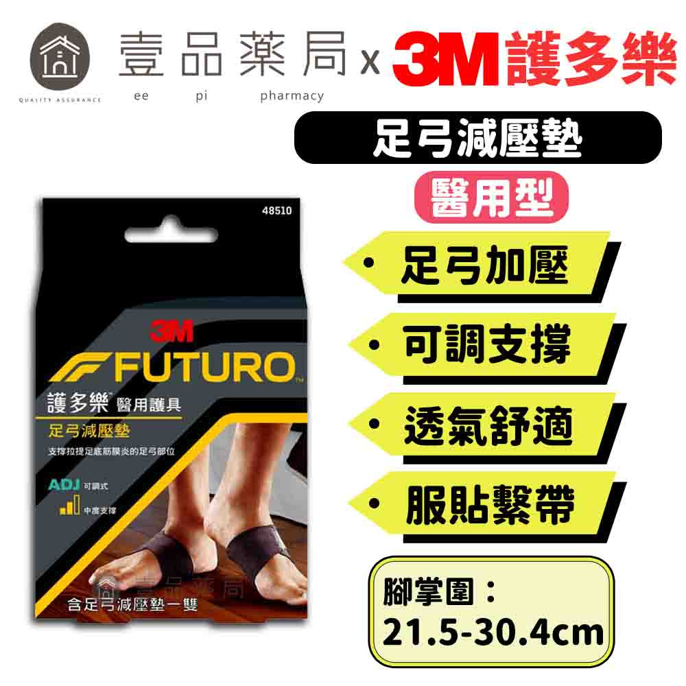 【3M】FUTURO護多樂 醫療級足弓減壓墊(1雙) 含支撐片 柔軟服貼 透氣舒適 彈性繫帶設計