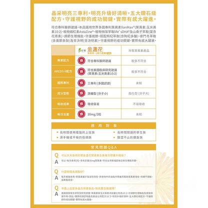 【好葉】金盞花葉黃素 全素複方膠囊(升級版) 60粒/盒 專利葉黃素 植物蝦紅素 山桑子萃取 調節生理機能