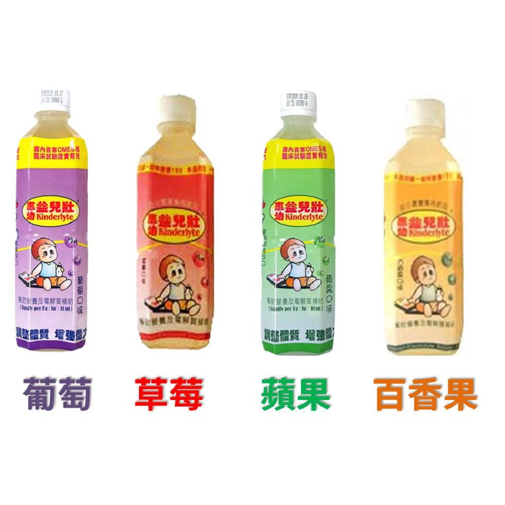 【惠幼】益兒壯電解水 360mL/500mL 單瓶零售 蘋果/草莓/葡萄/百香果 電解質水 幼兒電解水