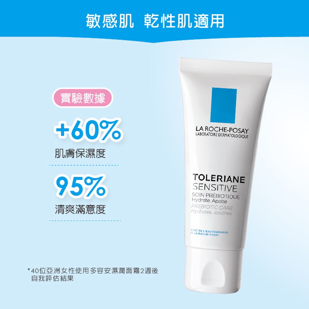 【理膚寶水】多容安舒緩保濕面霜 40ml 含神經醯胺 敏弱肌適用 無酒精 無香精 無色素 無防腐劑