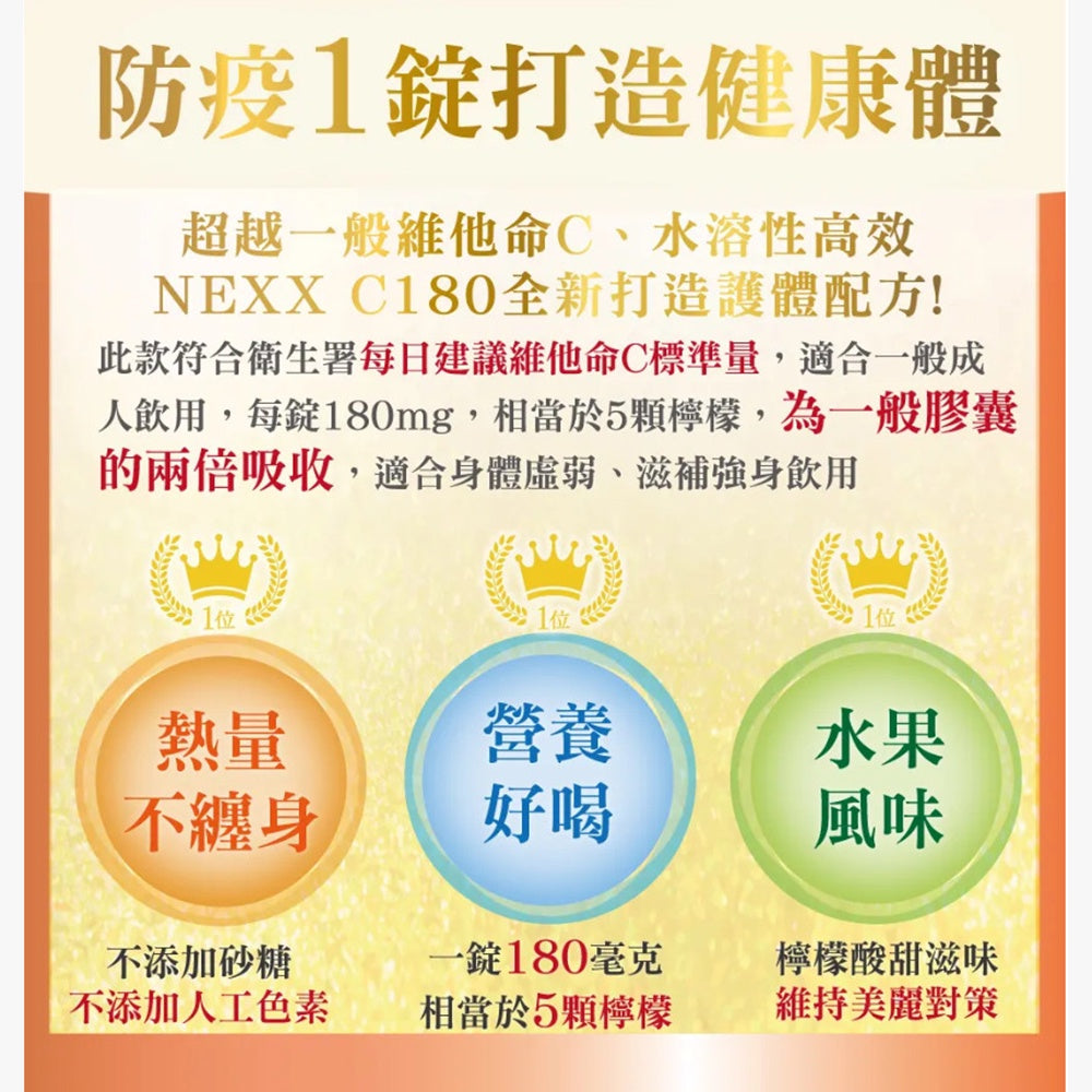 【NEXX芮斯】維他命發泡錠 20錠 C1000/C180/B群+電解質 德國進口 溶解快好吸收 維他命C