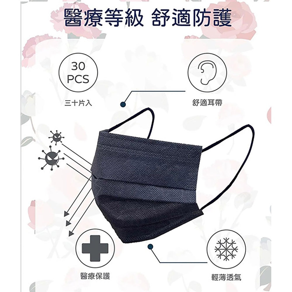 【丞威】醫療級平面滿版口罩 30入/盒 莫蘭迪色系 12色可選 醫用口罩 醫療口罩 成人口罩 台灣製造雙鋼印