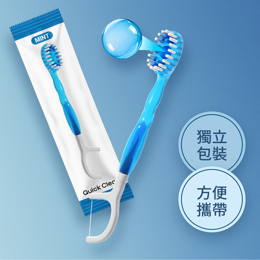 【韓國Quick Clean】5合1清新膠囊迷你潔牙刷 10入/盒 免水免牙膏 五合一強效清潔 露營旅行適用 商品介紹圖 3
