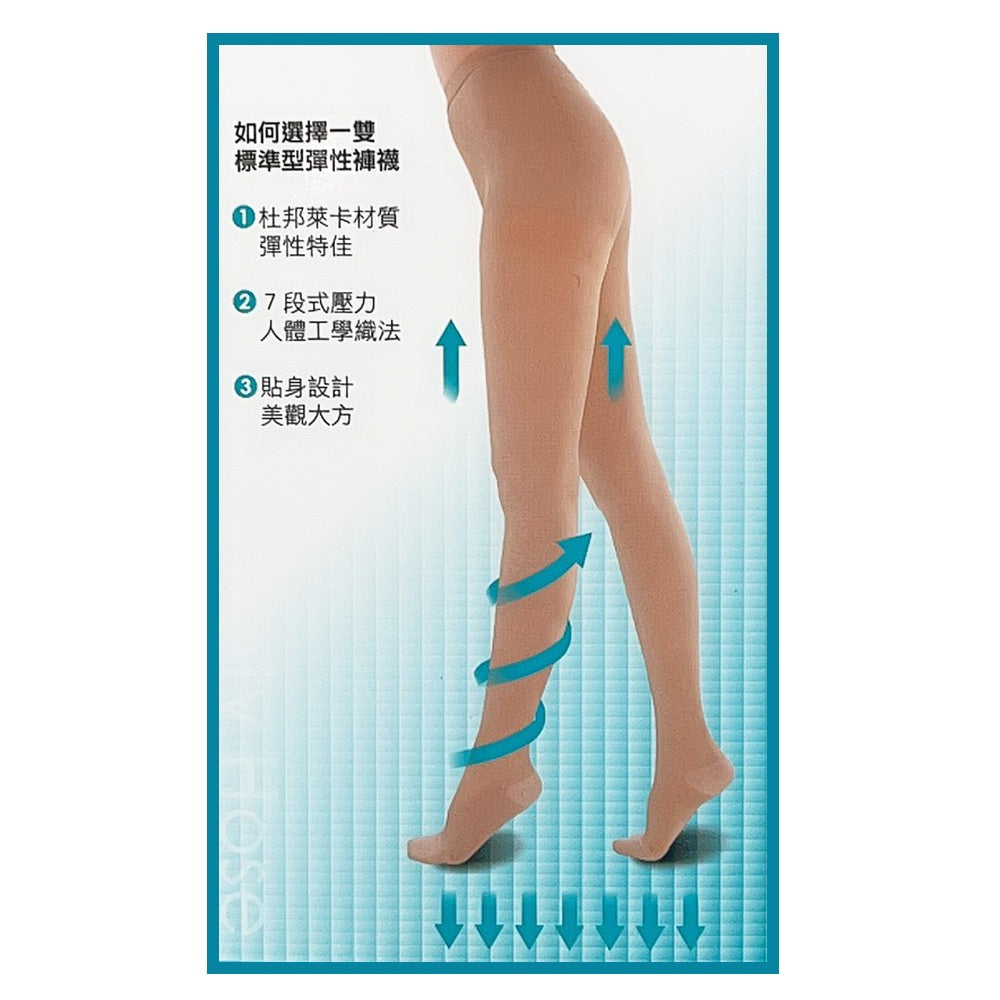 【健妮】飛力醫療彈性襪 膚色黑色 多種尺寸 200丹/280丹/360丹 褲襪/中筒襪/小腿襪