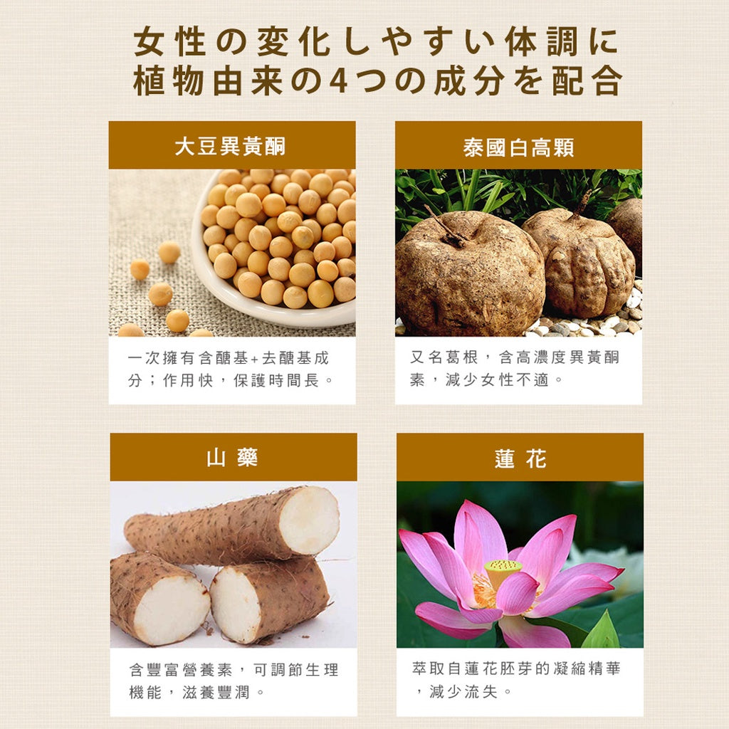 【日本味王】大豆異黃酮膠囊 30粒/盒 添加蓮花 山藥 白高顆 補充女性魅力 東阪AJIOU
