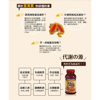 【ITOH井藤】爽快甘 秋薑黃 錠狀食品 300粒/盒 60日份 促進代謝 熱銷700萬瓶 應酬必備