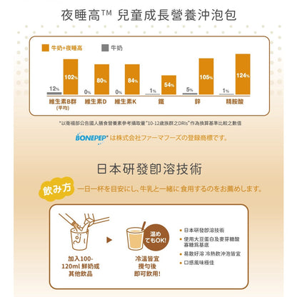 【小兒利撒爾】夜睡高綜合營養沖泡飲 24包/盒 添加維生素k2 非活性維生素D3 補充鈣質 公司貨 新品上市