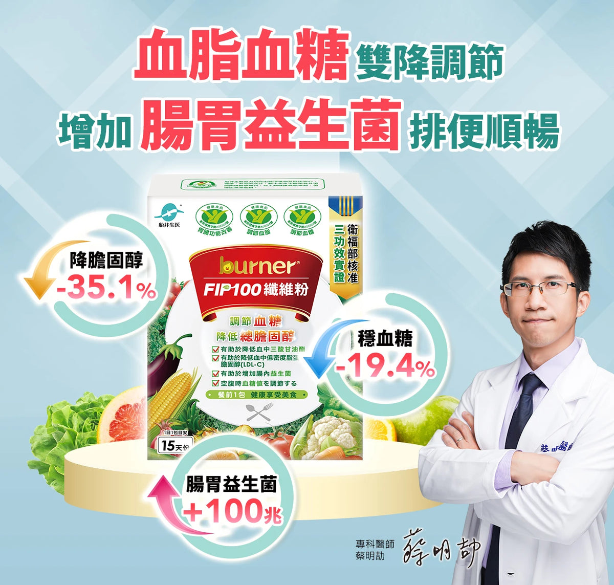 【船井生醫】burner食事纖纖 FIP100纖維粉 30入/盒 調節血脂 胃腸功能改善 調節血糖 商品介紹圖 7