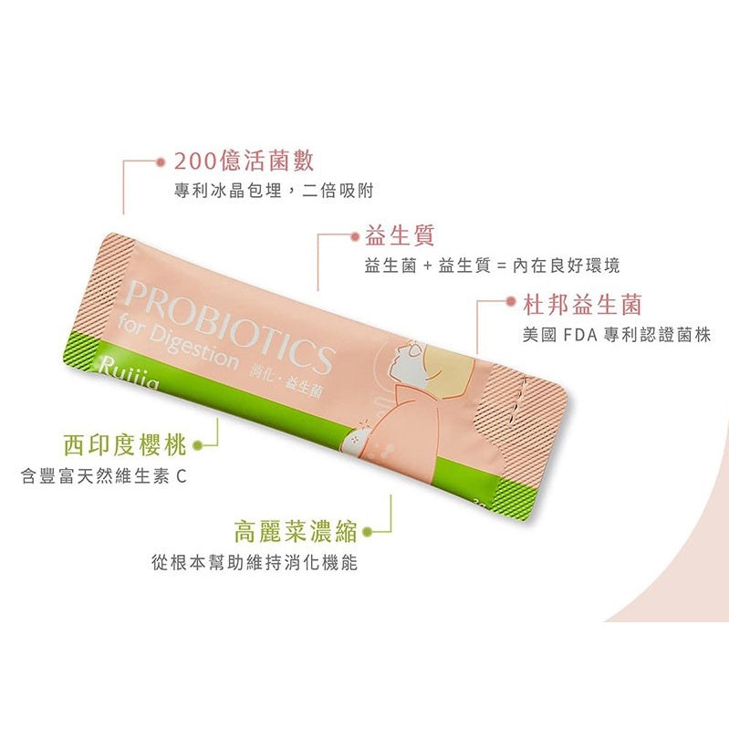 【Ruijia露奇亞】消化益生菌 65包/袋 美國專利杜邦菌株 冰晶包埋技術 200億活菌數 維生素U