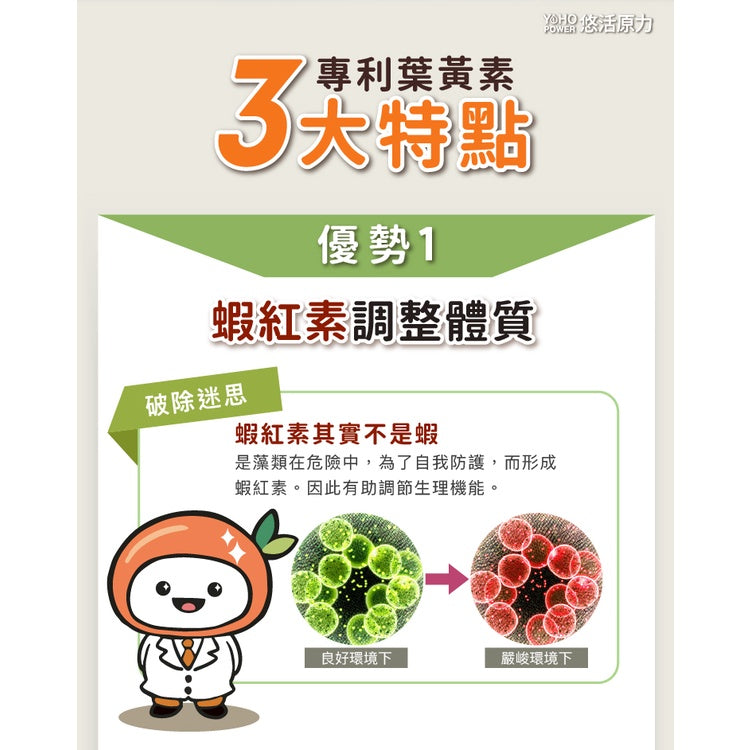 【悠活原力】悠活葉黃素+蝦紅素植物膠囊 (全素款) 30粒/瓶 金盞花萃取 營養補給 晶亮守護 超臨界萃取