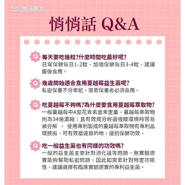 【悠活原力】蔓越莓私密益生菌植物膠囊 60粒/瓶 高濃縮蔓越莓萃取 專利益生菌 私密保養