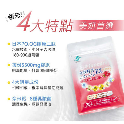 【船井生醫】全效專利膠原蛋白EX 28日份 (升級) 142國專利 小分子好吸收 透亮賦活 飽水潤澤
