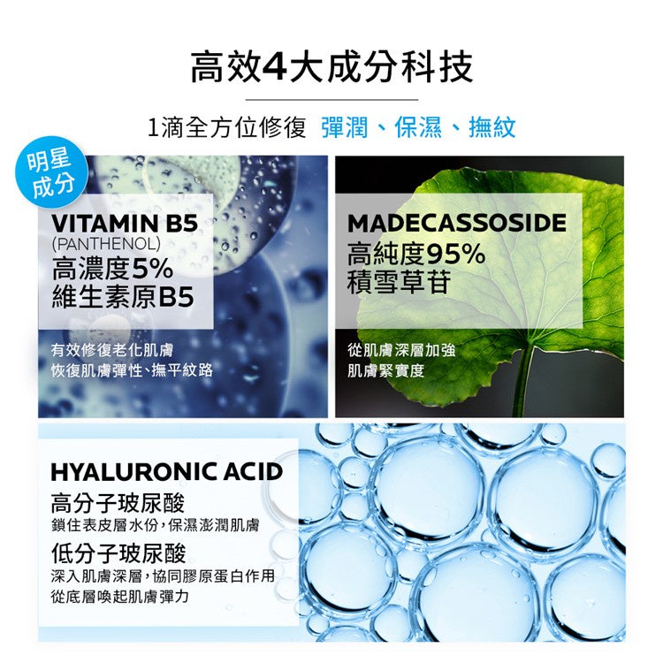 【理膚寶水】B5彈潤修復精華(B5小藍瓶) 30ml 敏感肌適用 含維生素原B5 積雪草苷