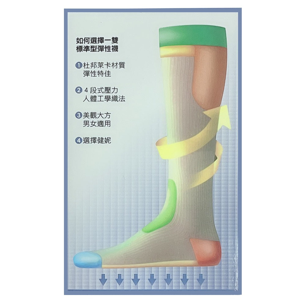 【健妮】飛力醫療彈性襪 膚色黑色 多種尺寸 200丹/280丹/360丹 褲襪/中筒襪/小腿襪