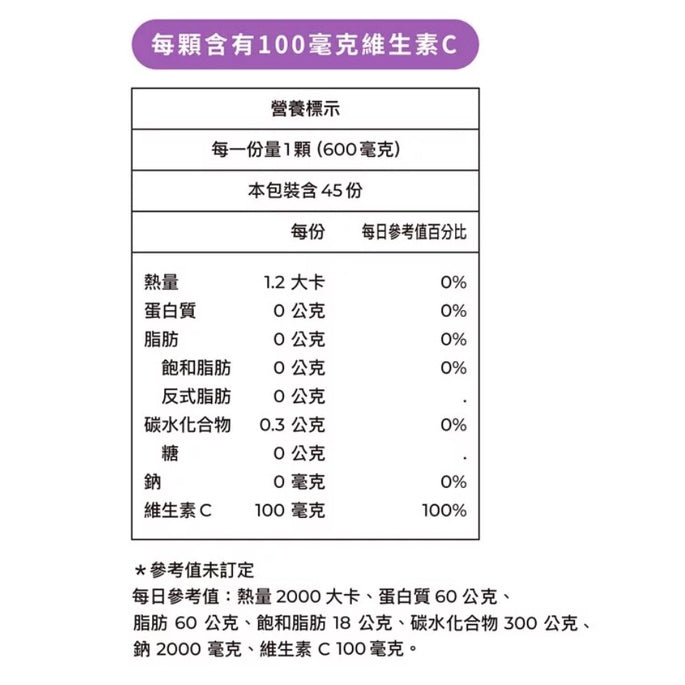 【藥師健生活】天然莓日C錠 45顆/盒 (全素可食) 緩釋膠囊 天然來源 足量好吸收 維他命C
