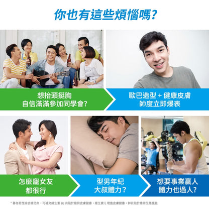 【善存】男性綜合維他命 120錠/65錠 增量鋅 完整的綜合維生素及礦物質配方 善存男性維他命