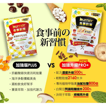 【船井生醫】burner倍熱食事對策EX PRO+ 36粒/盒 添加白腎豆 全植萃配方 多國專利 食事對策