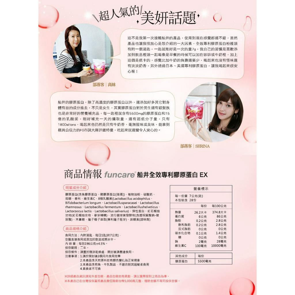 【船井生醫】全效專利膠原蛋白EX 28日份 (升級) 142國專利 小分子好吸收 透亮賦活 飽水潤澤