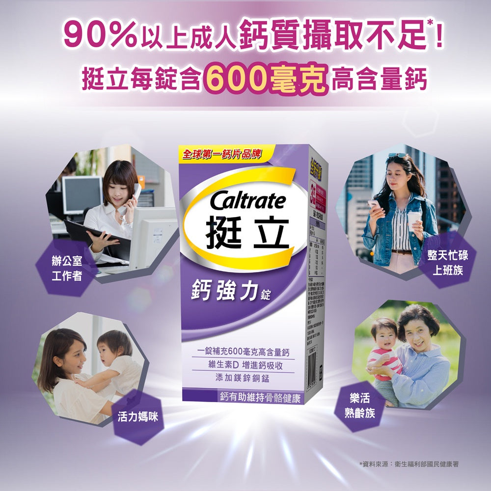 【挺立】鈣強力錠 100+28錠/100錠/60錠/28錠 全球第一鈣片品牌 添加維生素D 挺立鈣