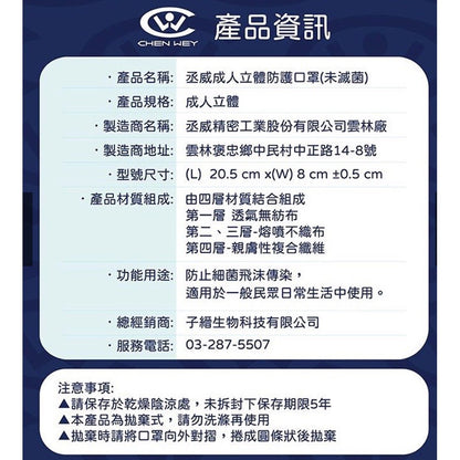 【丞威】韓版4D立體KF94口罩 10片/盒 台灣製造 11色可選 醫療口罩 莫蘭迪色系 大地色系