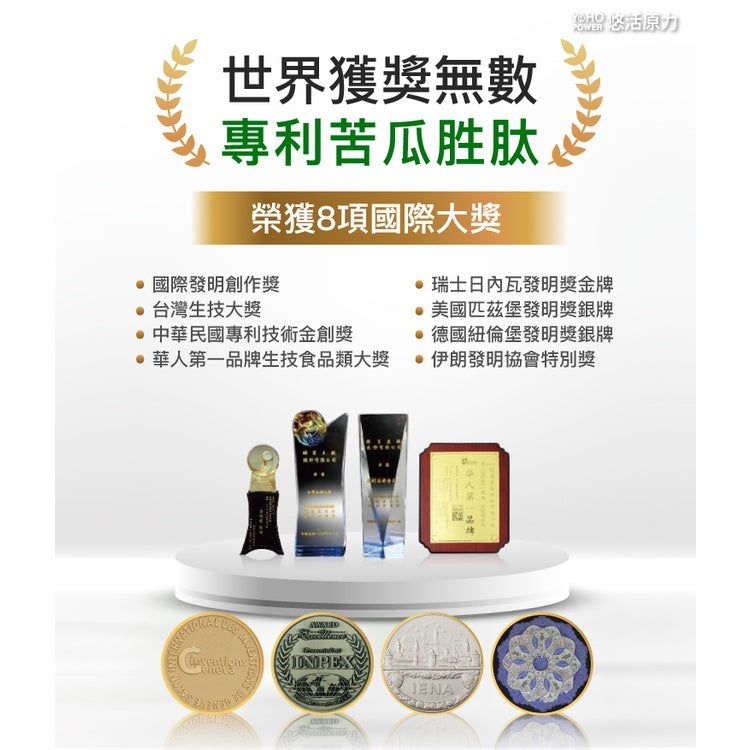 【悠活原力】悠活好代謝苦瓜胜肽 60粒+10粒 雙專利成分 苦瓜胜肽+牛樟芝 專利醣類管理員 專利定序19肽