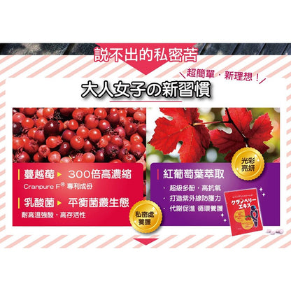 【IKOR醫珂】私舒蔓 蔓越莓益生菌 15包/盒 日本製 紅葡萄葉萃取 私密調理 獨家專利成分
