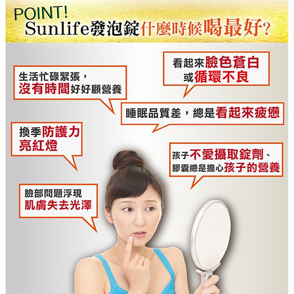 【森萊富SUNLIFE】維他命發泡錠 24錠(增量版) 維他命C1000/鎂+B6/維他命B群/鐵+C