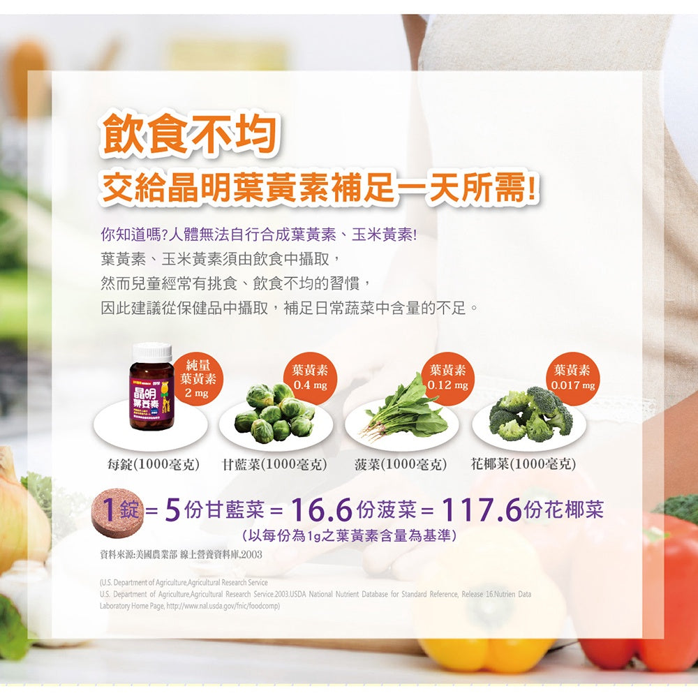 【小兒利撒爾】晶明PLUS葉黃素咀嚼錠 (藍莓口味) 45錠/盒 兒童葉黃素 專為學齡兒童設計