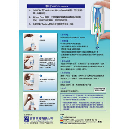 【HYLO COMOD得爾薩】明沛 隱形眼鏡潤濕液 10ml/瓶 高度玻尿酸 德國進口 明沛潤濕液