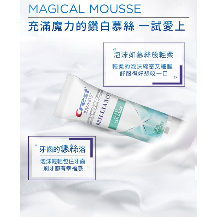 【Crest】極致鑽白牙膏 (鑽亮炫白/涼感薄荷/炫白竹炭) 鑽感鎖白牙膏(清新亮白/冰山鑽白)