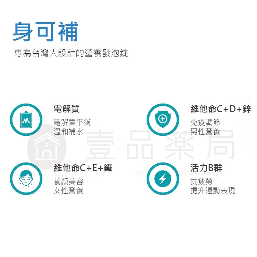 【優良生醫】身可補發泡錠 20錠/支 添加TWK10專利益生菌 病後補養 優良發泡錠
