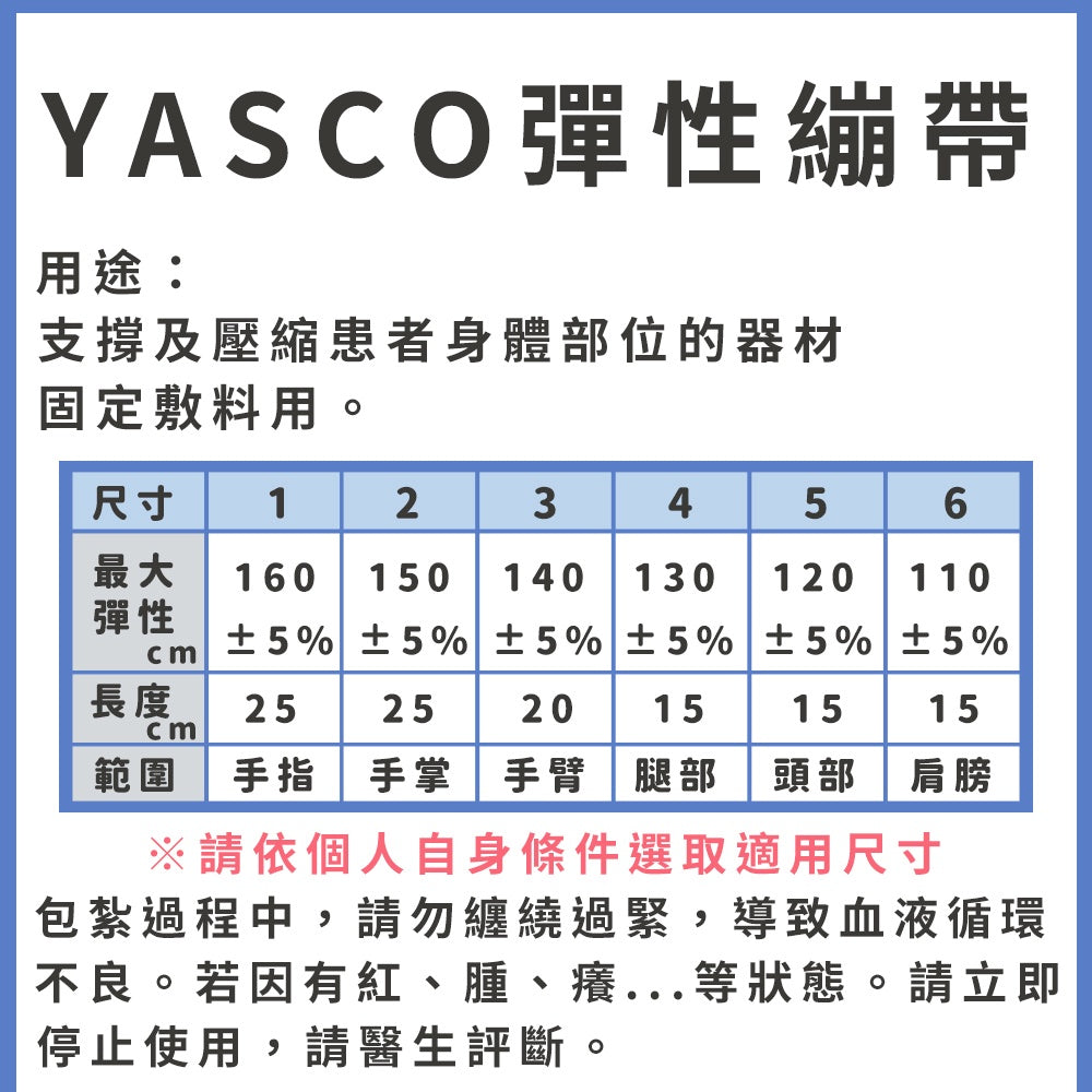 【YASCO昭惠】網狀繃帶 手指/手掌/手臂/大腿/頭部/肩膀 多種規格 醫療用繃帶 網狀彈性繃帶