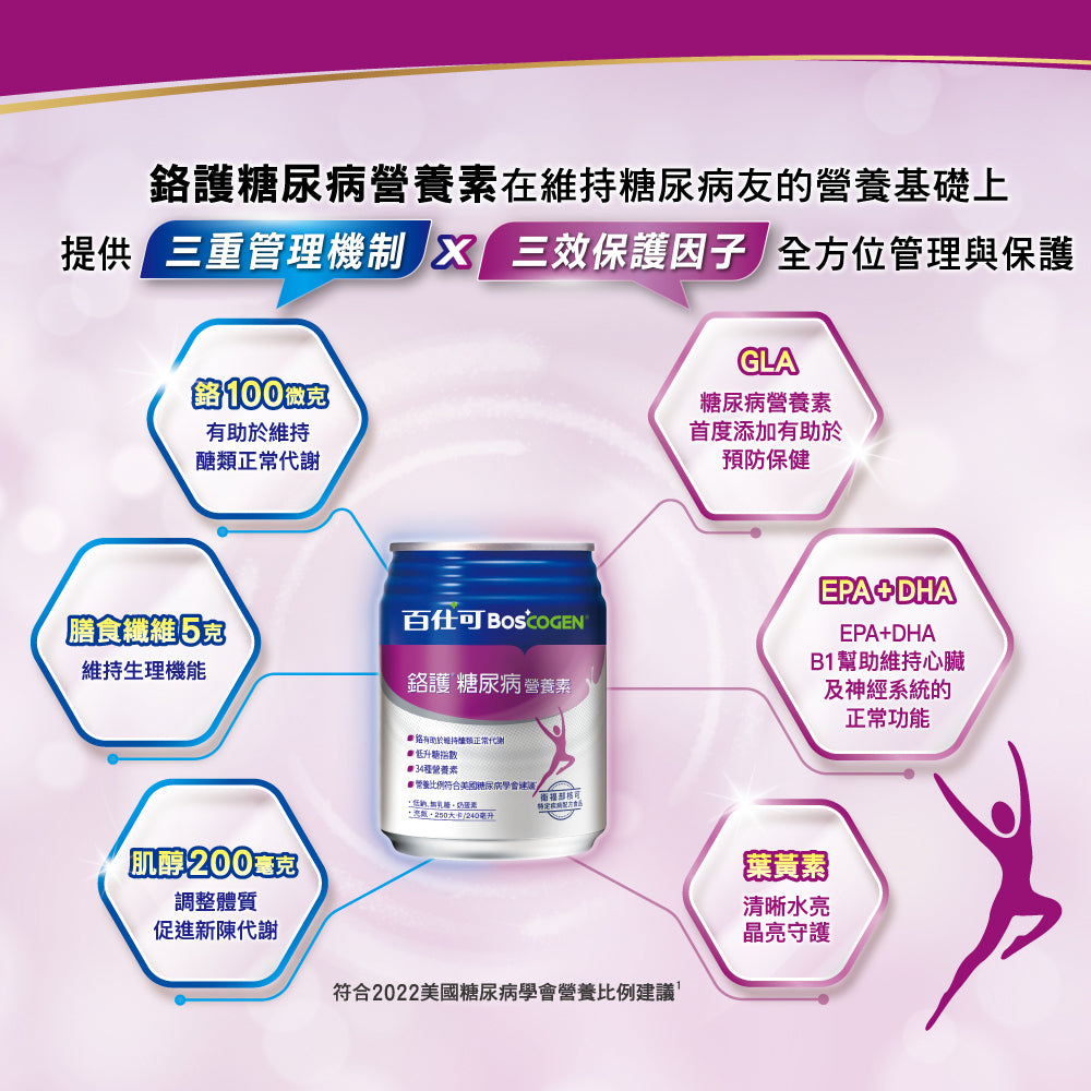 【百仕可】鉻護糖尿病 特字號營養素 240mlx24罐 贈4罐 糖尿病適用 低升糖指數 糖尿病專用