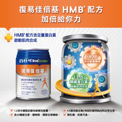 【百仕可】復易佳倍基 特字號營養素 250mlx24罐/箱購 添加HMB 13.8g關鍵蛋白質 均衡營養