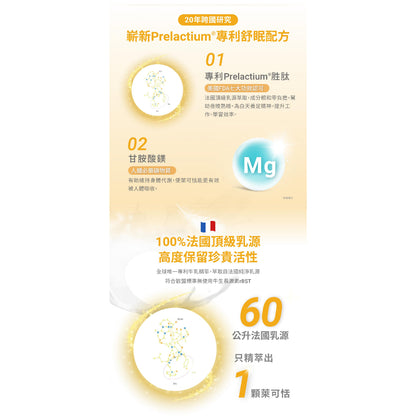 【萊可恬Prelactium】酪蛋白舒活膠囊 60粒/瓶 專利酪蛋白胜肽 幫助入睡 思緒清晰 全齡適用