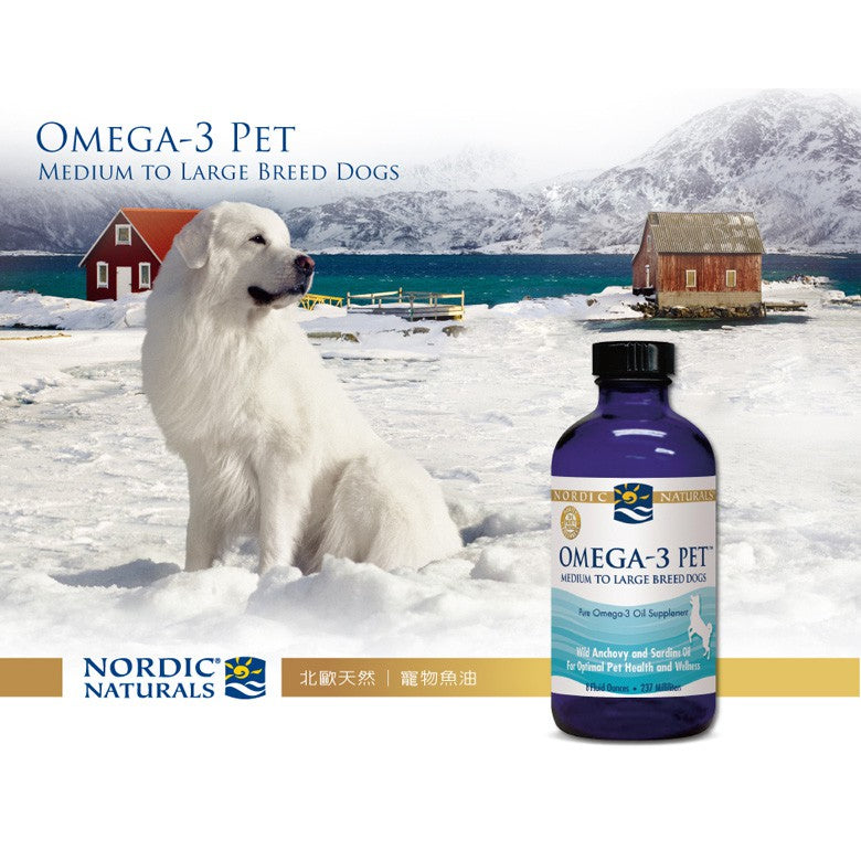 【Nordic Naturals北歐天然】寵物魚油(中型至大型犬適用) 237ml 附滴管+藥杯 原廠公司貨