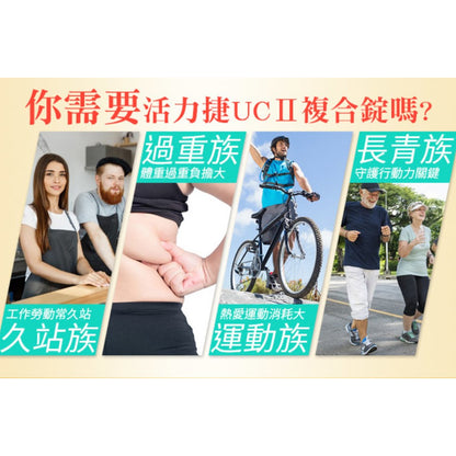 【愛司盟】活力捷UCII複合錠 30錠/瓶 添加葡萄糖胺 靈活不卡關 低溫專利萃取