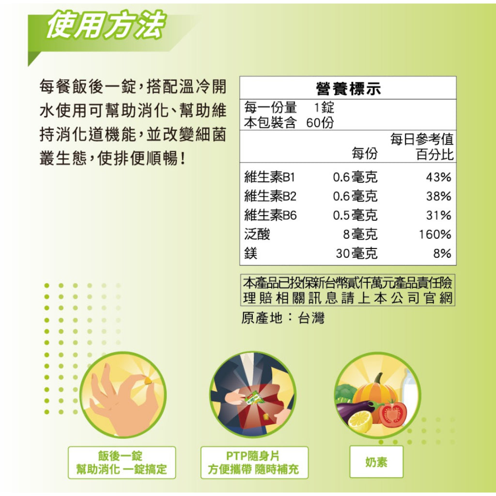 【三多】消化酵素Plus膜衣錠 60粒/盒 幫助消化 降火氣 排便順暢 乳酸菌 三多酵素 SENTOSA