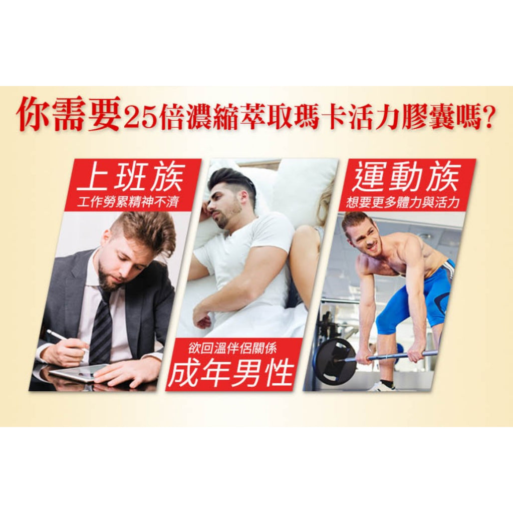 【愛司盟】25倍濃縮萃取瑪卡活力膠囊 60顆/瓶 男性保健首選 補氣四君子 補足元氣 找回活力