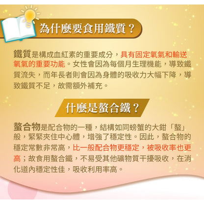 【愛司盟】紅妍螯合鐵複合膠囊 60顆/瓶 胺基酸螯合鐵 女性補鐵首選 穩定性佳吸收率高
