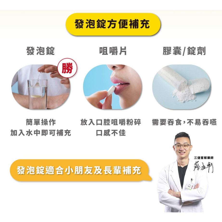 【藥師健生活】1000-C 維生素C檸檬發泡錠 20粒/支 高劑量 維生素B2 鋅 香甜好喝 濃度均勻