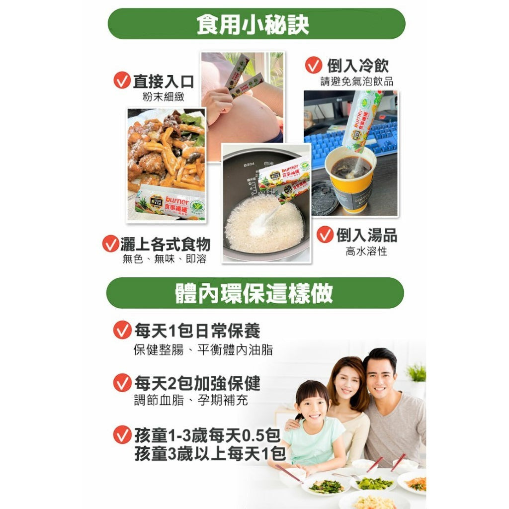 【船井生醫】burner食事纖纖 FIP100纖維粉 30入/盒 調節血脂 胃腸功能改善 調節血糖