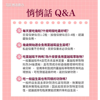 【悠活原力】蔓越莓私密益生菌植物膠囊 10粒/瓶 高濃縮蔓越莓萃取 專利益生菌