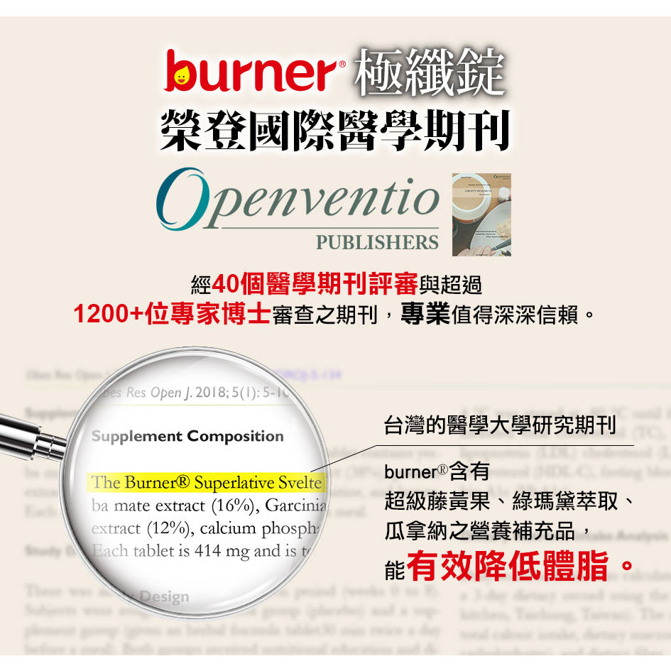 【船井生醫】burner倍熱 極纖錠(衛福部核准健康食品) 60顆/盒 國家健字號認證 船井funcare